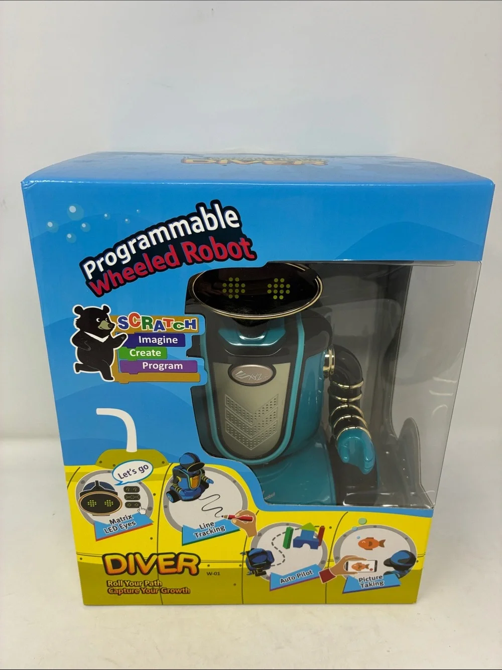 Programmable Wheeled Robot Toy - Teal Diver